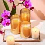 Amber tinted glass led candles